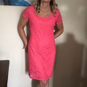 Coral short sleeve dress